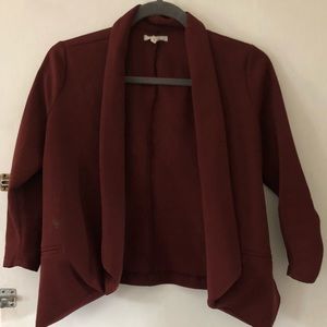 Maroon Cropped Blazer